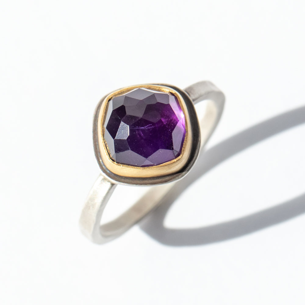 Rose Cut Amethyst Ring