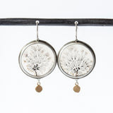 Large Round Dendritic Agate Drop Earrings