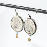 Large Round Dendritic Agate Drop Earrings
