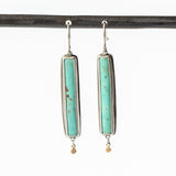Long Turquoise Bar Drop Earrings
