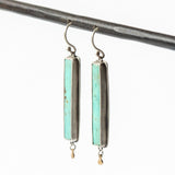 Long Turquoise Bar Drop Earrings