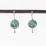 Round Turquoise Drop Earrings