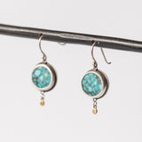 Round Turquoise Drop Earrings