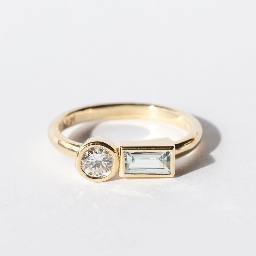 Diamond and Sapphire Duo Ring