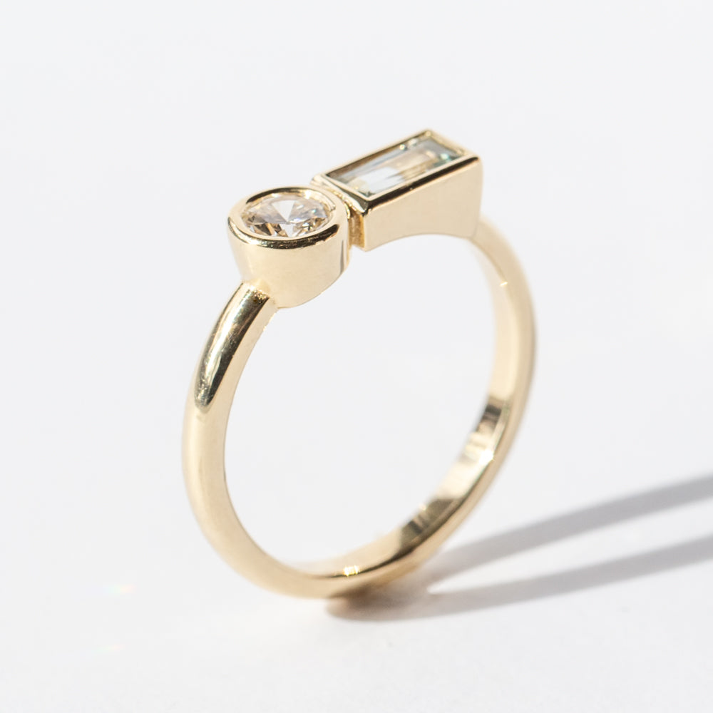 Diamond and Sapphire Duo Ring