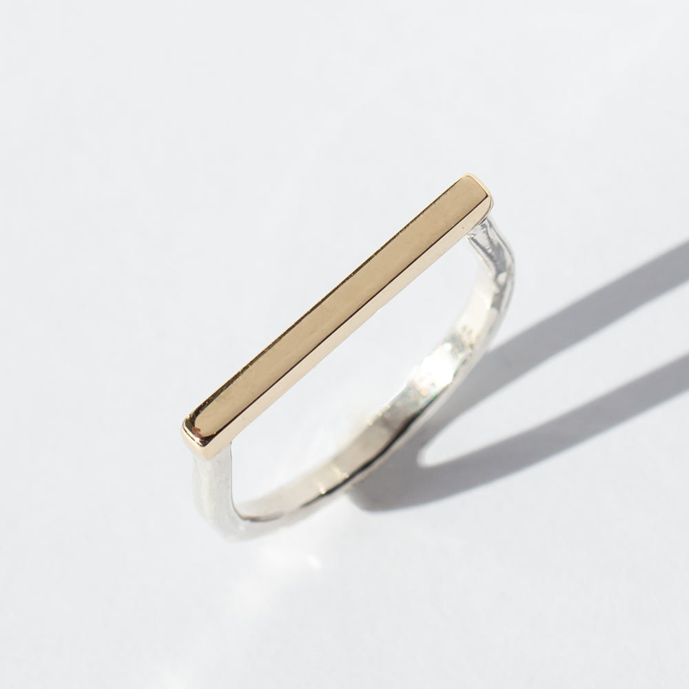 Mixed Metal Flat Top Ring