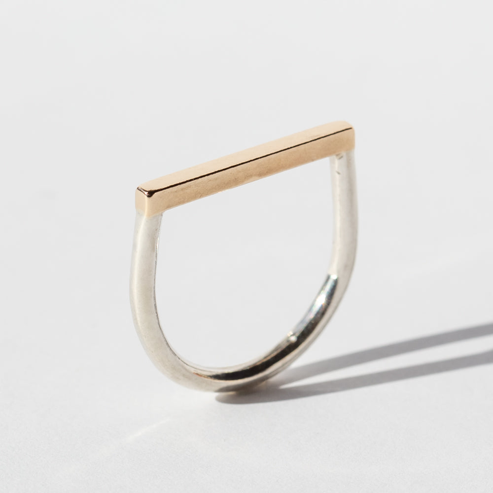 Mixed Metal Flat Top Ring