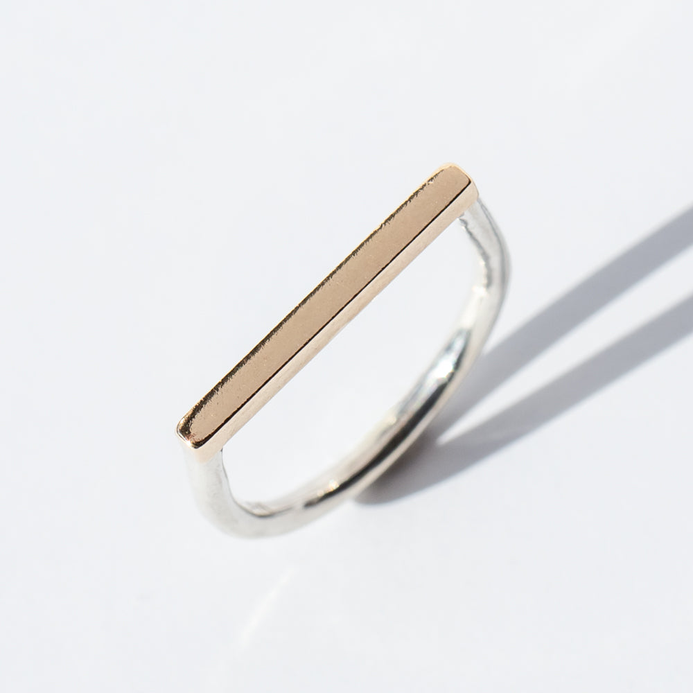 Mixed Metal Flat Top Ring