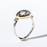 Abalone in Quartz Cabochon Oval Ring