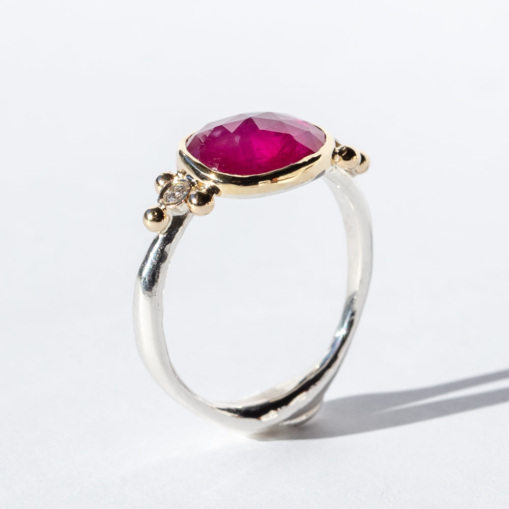 Ruby Ring with Diamonds