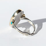 Prince Egyptian Turquoise Ring with Black Diamonds