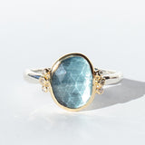 London Blue Topaz Ring with Diamonds