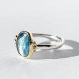 London Blue Topaz Ring with Diamonds