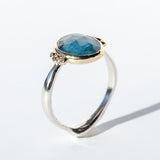 London Blue Topaz Ring with Diamonds