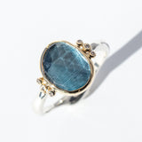 London Blue Topaz Ring with Diamonds