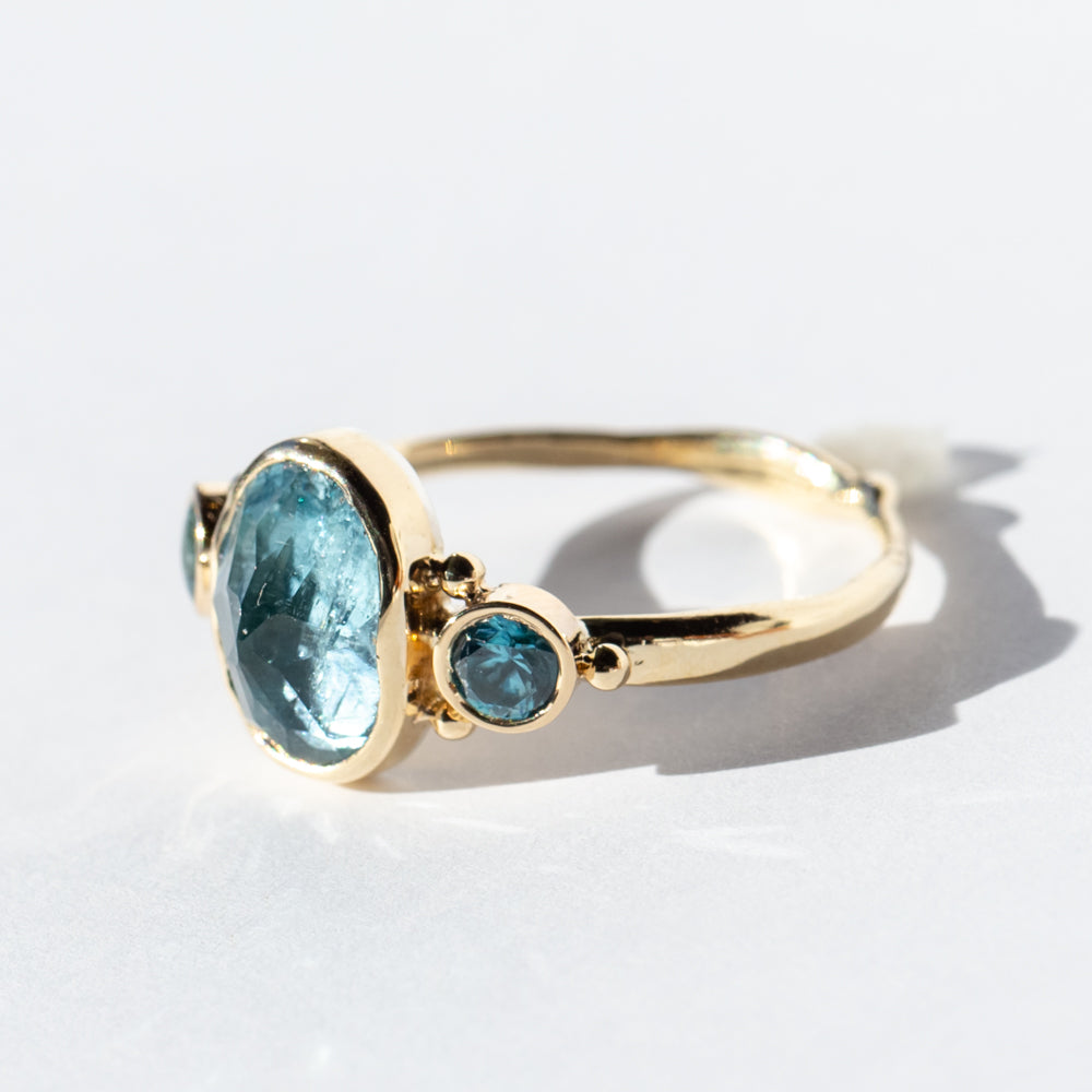 Aquamarine and Blue Zircon Ring