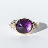 Royal Amethyst Ring with Salt and Pepper Diamonds