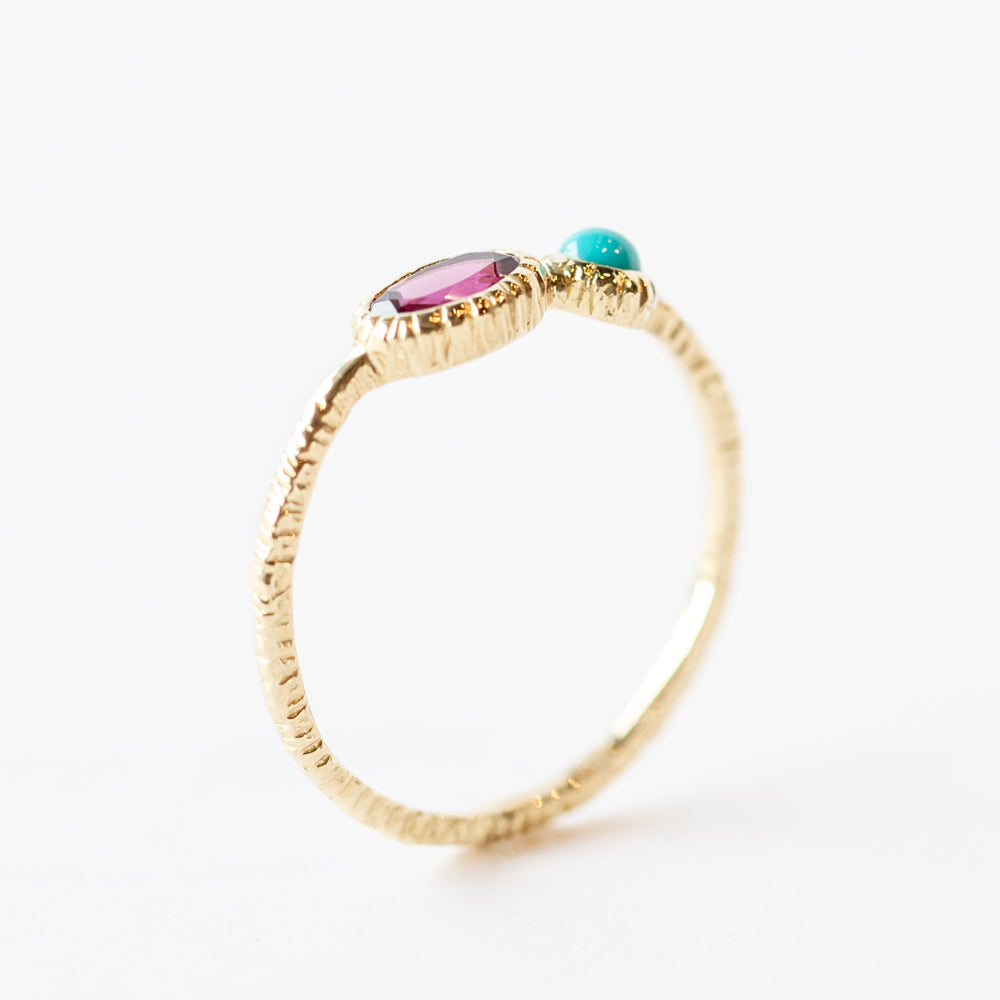 Garnet and Turquoise Ring