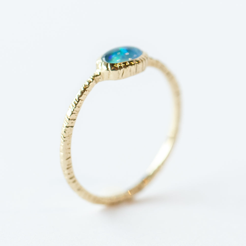 Horizontal Oval Opal Ring