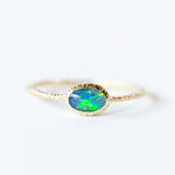 Horizontal Oval Opal Ring