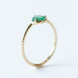 Horizontal Oval Emerald Ring