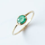 Horizontal Oval Emerald Ring