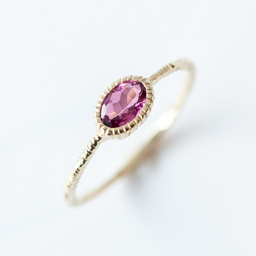 Oval Pink Tourmaline Ring