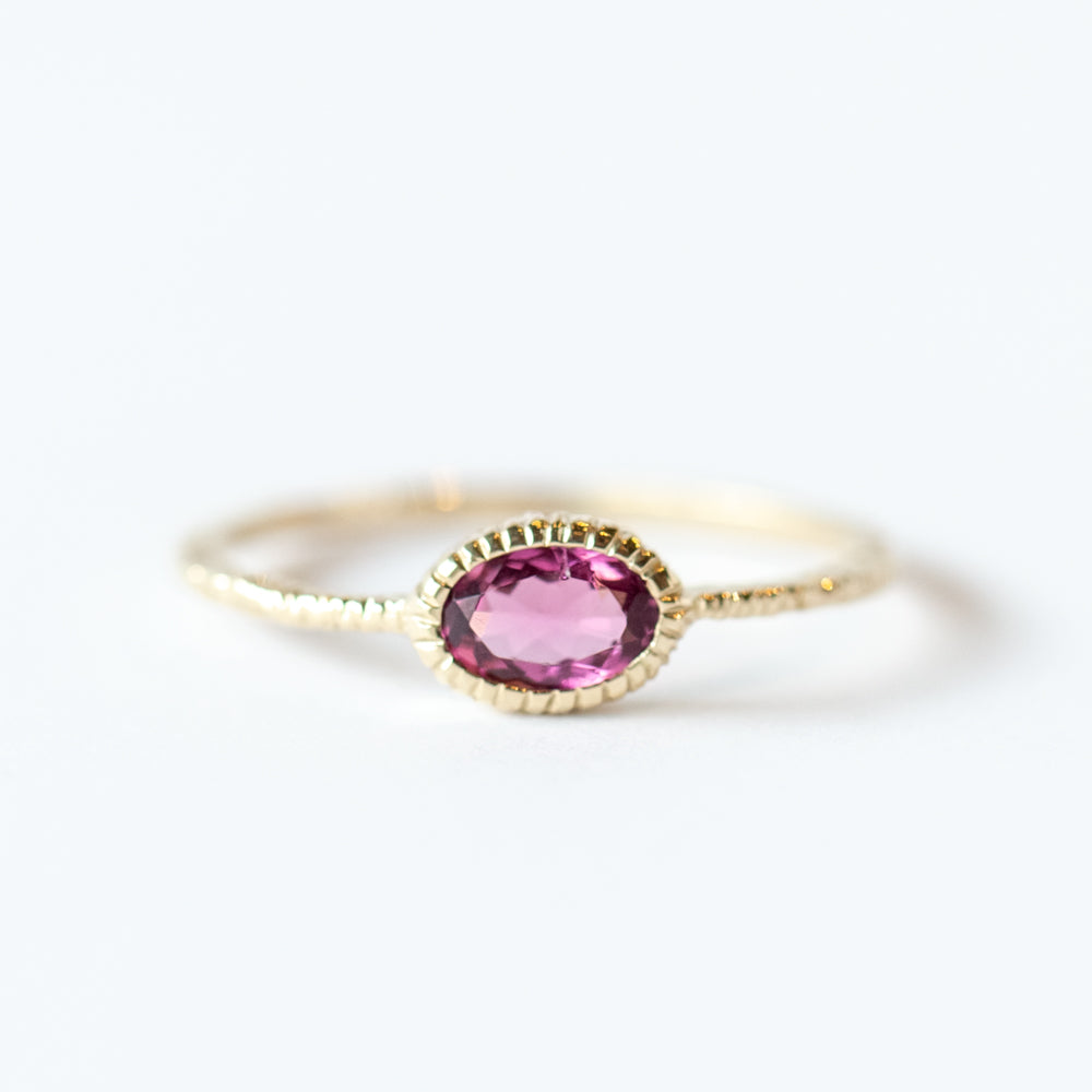 Oval Pink Tourmaline Ring