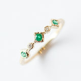 Emerald and Diamond Five-Stone Ring
