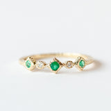 Emerald and Diamond Five-Stone Ring