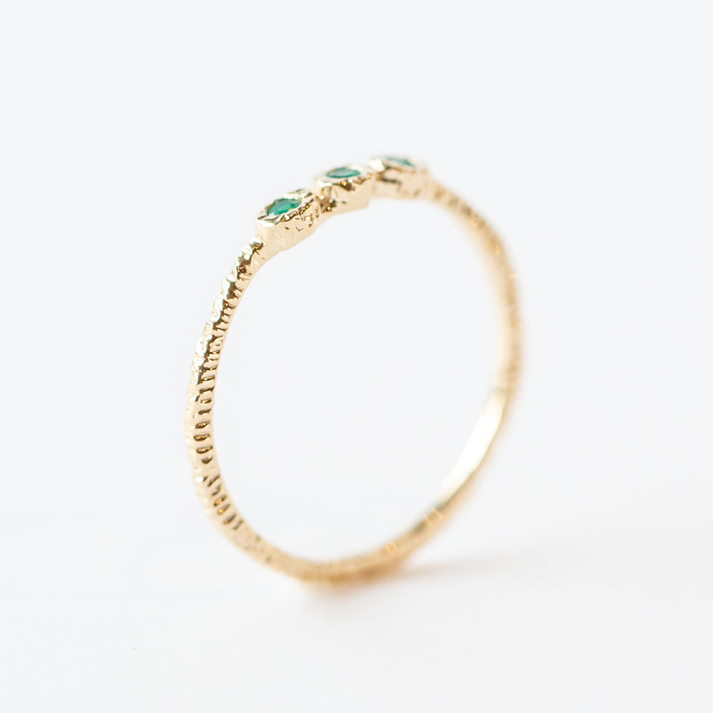 Green Onyx Three-Stone Stacking Ring