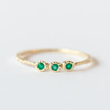 Green Onyx Three-Stone Stacking Ring