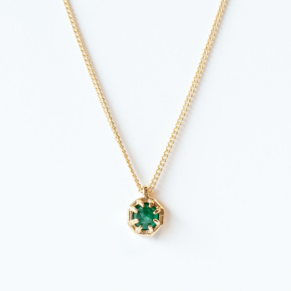 Small Emerald Octagon Necklace