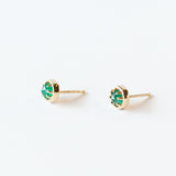 Small Emerald Octagon Stud Earrings