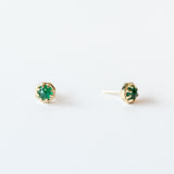 Small Emerald Octagon Stud Earrings