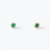 Small Emerald Octagon Stud Earrings