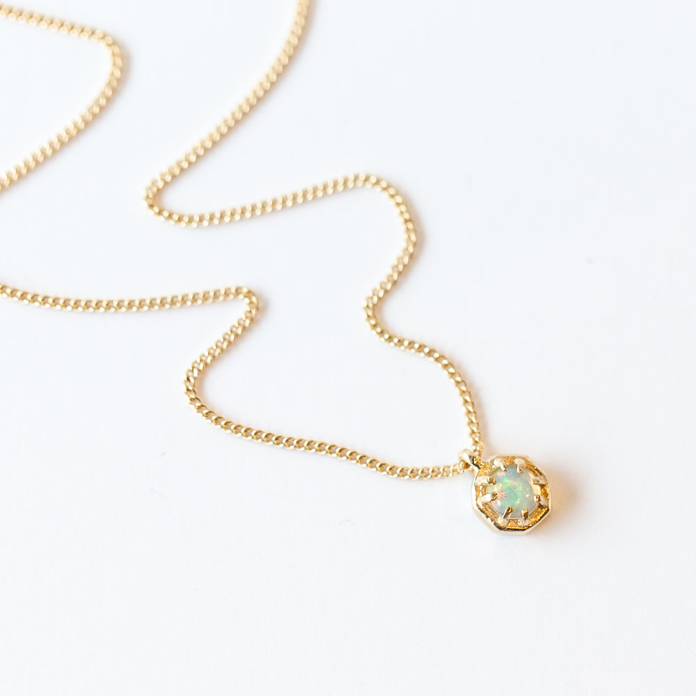 Small Opal Octagon Necklace