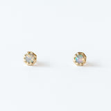 Small Opal Octagon Stud Earrings
