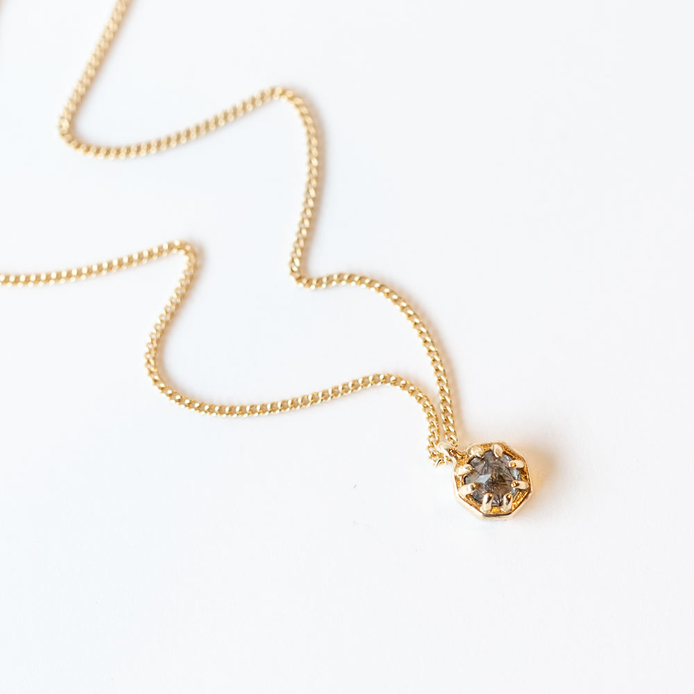 Small Tourmalated Quartz Octagon Necklace