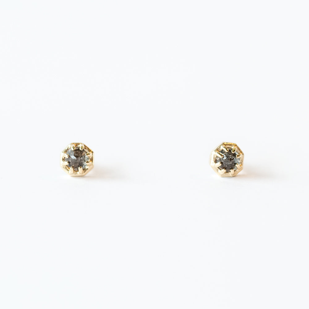 Small Tourmalated Quartz Octagon Stud Earrings