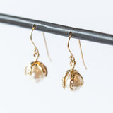 White Akoya Pearl Claw Drop Earrings