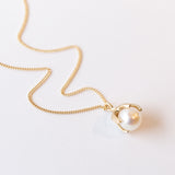 White Akoya Pearl Claw Necklace