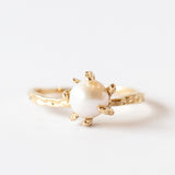 White Pearl Stingray Claw Ring