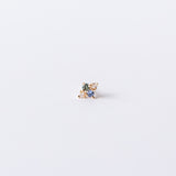 Sapphire, Tourmaline, and Diamond Covey Stud Earring (Single)