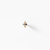 Sapphire, Tourmaline, and Diamond Covey Stud Earring (Single)