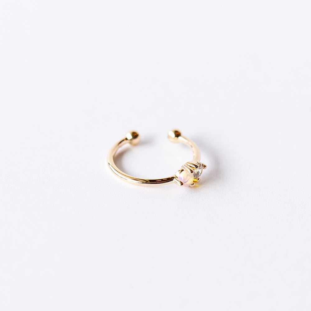 Opal and Diamond Two-Step Ear Cuff
