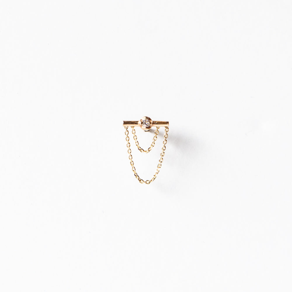 Linn Chain Stud Earring (Single)