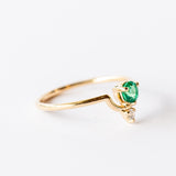 Small Round Nestled Emerald and Diamond Ring