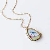 Asymmetrical Bluebird Painting Necklace