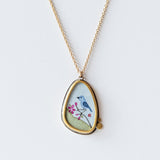 Asymmetrical Bluebird Painting Necklace